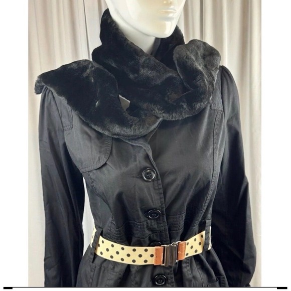 Ruyi Black Faux Fur Collar Scarf Stole Wrap Neck Warmer Winter Accessory 66-44 - Picture 3 of 11